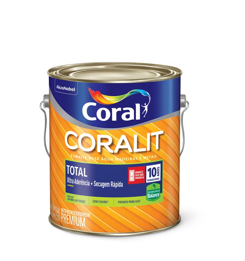 CORALIT TOTAL BRILHANTE 3,6 LT - CORAL - BRANCO + 2000 CORES SISTEMA TINTOMTRICO